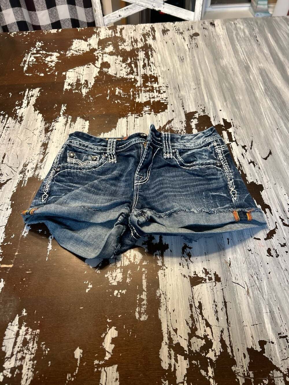 Rock Revival Casey Mid-Rise Denim Shorts Size 25